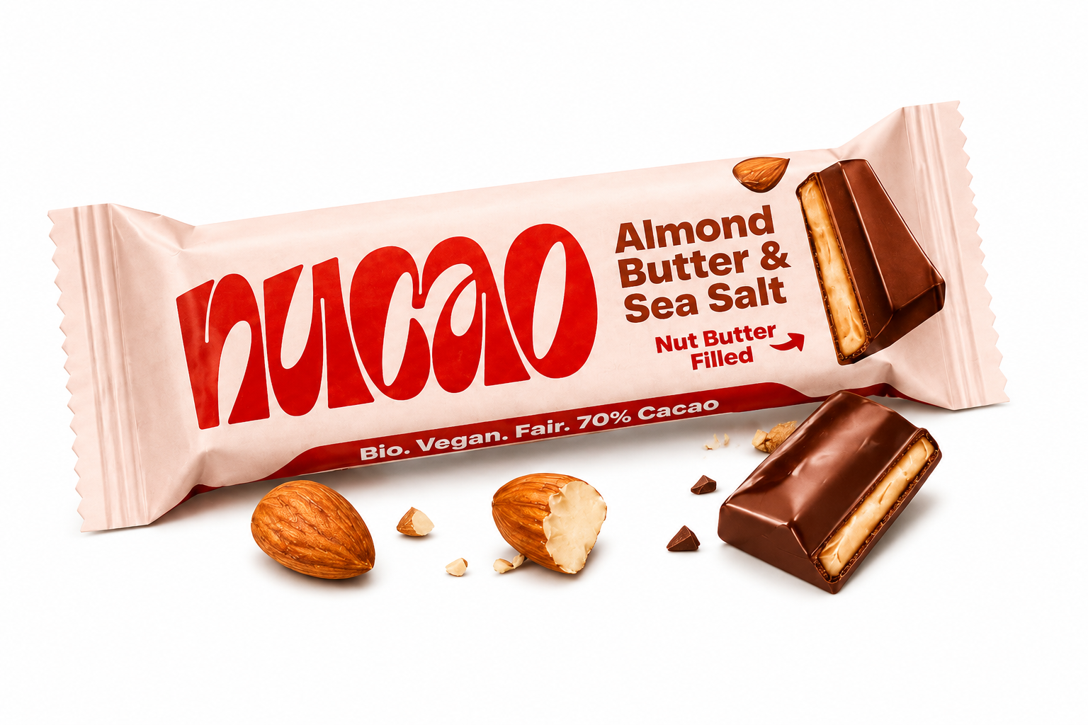 NUCAO Almond Butter & Sea Salt – Nut Butter Filled Chocolate Bar 1,16oz - 33 g