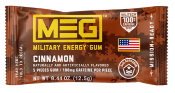 Military Energy Gum Cinnamon (12 Packs Per Box)