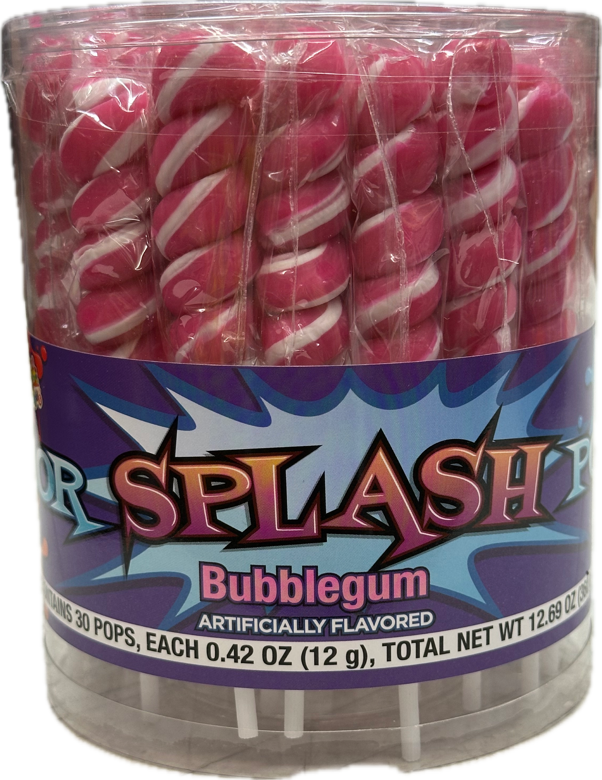 Splash Swirl Pops Hot Pink (30 Pieces Per Jar)