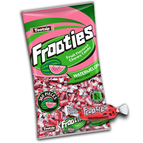 Tootsie Frooties Watermelon Bite Size Wrapped (360 Pieces Per Box)